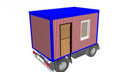 Блок-контейнер «Стандарт» на шасси 4х2.4х2.5 м