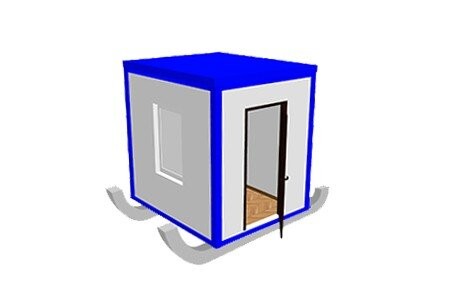 Блок-контейнер «Премиум» на лыжах 2х2.4х2.5 м