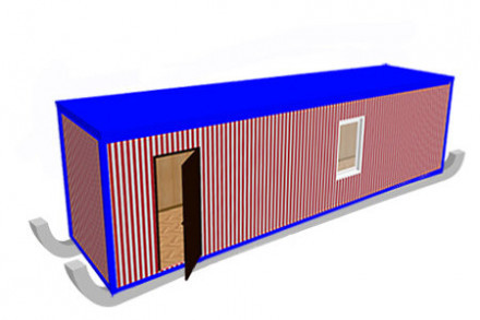 Блок-контейнер «Стандарт» на лыжах 10х2.4х2.5 м