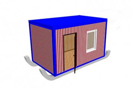 Блок-контейнер «Стандарт» на лыжах 4х2.4х2.5 м