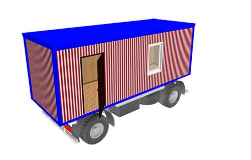 Блок-контейнер «Стандарт» на шасси 7х2.4х2.5 м